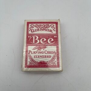 Bee No 92 Club Special Playing Cards Red Diamond Back Cambric Finish Sealed Deck